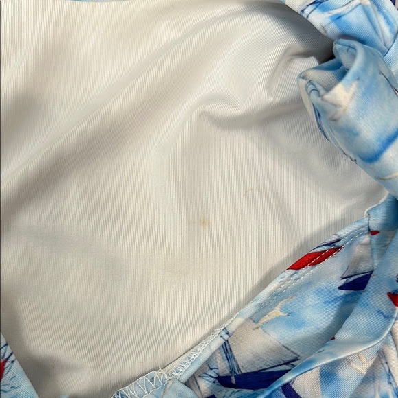Cecil and Lou,Kids Sailboat Print Swimsuit - Blue and Red - Picture 10 of 11